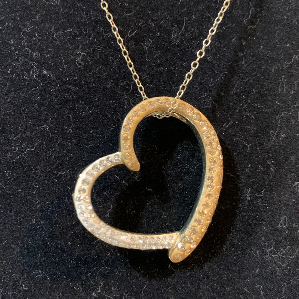 Gold over Sterling Silver Heart Necklace